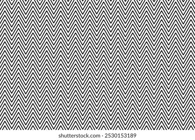 Simple black zigzag lines vector seamless pattern for web and print