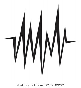 Icono de pulso de zigzag negro simple
