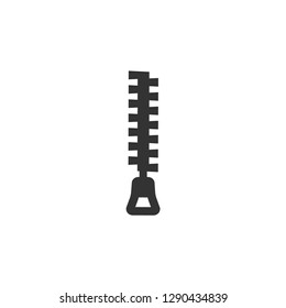 Simple black zipper icon. Isolated vector zipper silhouette icon.