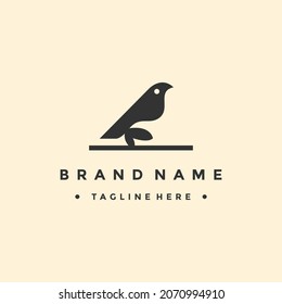 simple blackbird logo vector editable