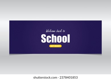 Simple pizarra de vuelta a la escuela banner plantilla de diseño vectorial