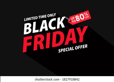 Simple BlackFriday Text With A Long Shadow. For A Weekend Promotion.