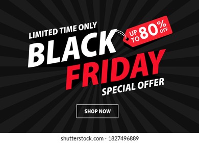 Simple BlackFriday typography design with promotional price tags. And long shadows that look beautiful