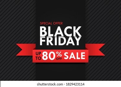 Simple BlackFriday typography design with promotional price tags. And long shadows that look beautiful