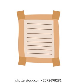 Simple Blank Brown Paper Sticky Note Memo Office Stationery with Tape