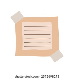 Simple Blank Brown Paper Sticky Note Memo Office Stationery with Tape