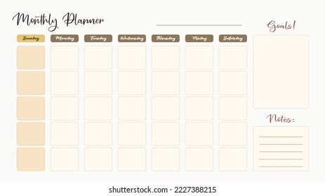 Simple Blank Editable Monthly Planner to boost your productivity!