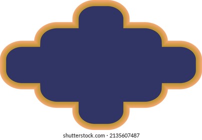 A simple blank frame with a gold band around the edges and a blue color in the middle, very harmonious and attractive