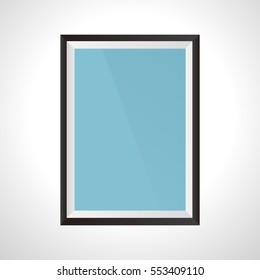 Simple blank frame isolated on white background. Mockup for text or design. Vector illustration