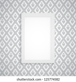 Simple blank frame on gray wallpaper - abstract vector