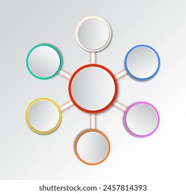 Simple Blank Infographic One Big and Five Small Circles