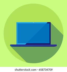 Simple blank laptop icon. Flat vector design