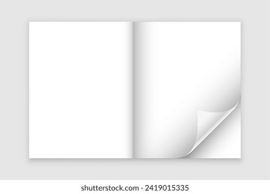 simple and blank page curl mockup design vector
