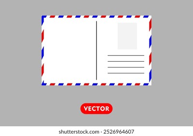 Simple blank postcard template vector eps