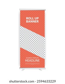 Simple blank roll  up banner design template