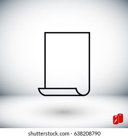 Simple blank of sheet of paper icon, Vector EPS 10 illustration style