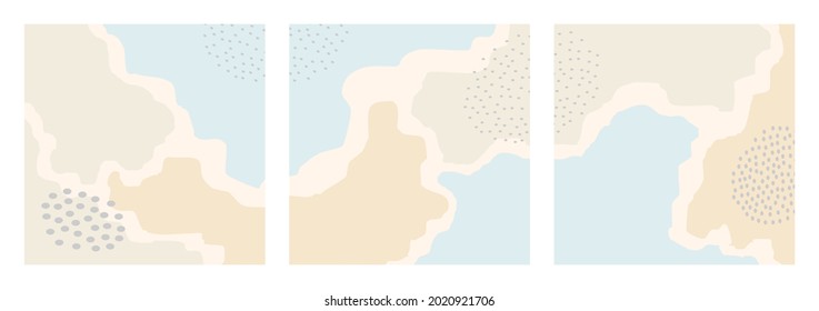 Simple blank space abstract aesthetic background or shape, doodle pastel color for banner, poster, flyer, social media post, feed template. Trendy modern abstract organic background copy space text.