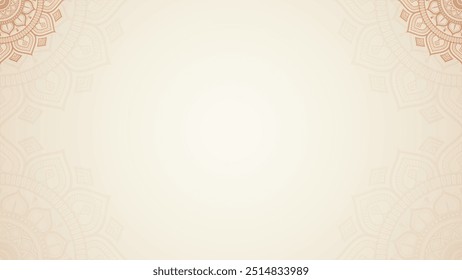 Simple Blank Traditional Artistic Mandala Plain Horizontal Background with Subtle Colors
