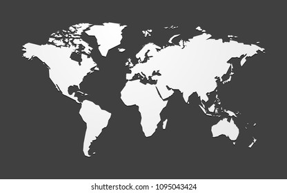 simple blank vector map of the world