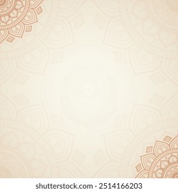 Simple Blank Vintage Mandala Square Background with Detailed Petals Patterns