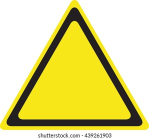 Simple blank yellow hazard warning sign on white.