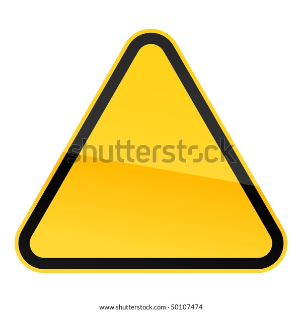 Simple Blank Yellow Hazard Warning Sign Stock Vector Royalty Free