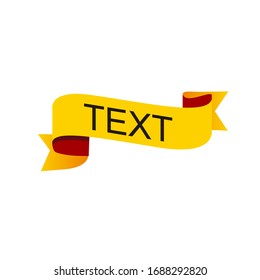 simple blank yellow template ribbon banner with text on it. vector design
