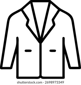 Um simples esboço blazer com detalhes de botão, adequado para projetos relacionados a roupas profissionais, moda de negócios e roupas formais para homens e mulheres.