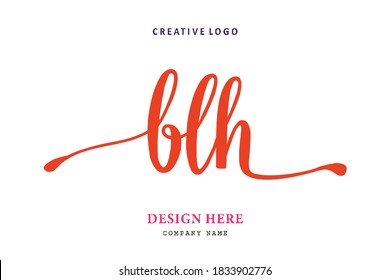 el logotipo de la inscripción BLH simple es fácil de entender, sencillo y autoritario