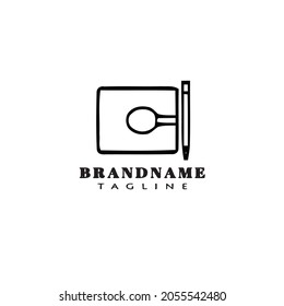 simple block notes logo cartoon icon design template black modern isolated vector illustration