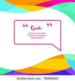 Simple block quote frame, bubble and box quote design elements. Text frame template. Information forms templates. Unique design. Quote form. Vector illustration