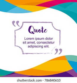 Simple block quote frame, bubble and box quote design elements. Text frame template. Information forms templates. Unique design. Quote form. Vector illustration