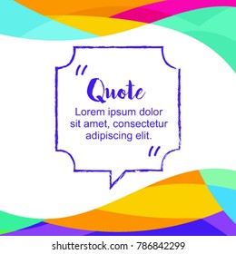 Simple block quote frame, bubble and box quote design elements. Text frame template. Information forms templates. Unique design. Quote form. Vector illustration