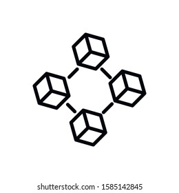 Simple blockchain line icon. Stroke pictogram. Vector illustration isolated on a white background. Premium quality symbol. Vector sign for mobile app and web sites.