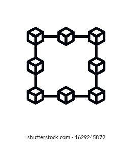 Simple blockchain line icon. Stroke pictogram. Vector illustration isolated on a white background. Premium quality symbol. Vector sign for mobile app and web sites.