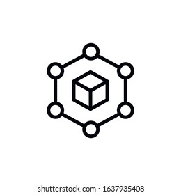 Simple blockchain line icon. Stroke pictogram. Vector illustration isolated on a white background. Premium quality symbol. Vector sign for mobile app and web sites.