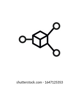 Simple blockchain line icon. Stroke pictogram. Vector illustration isolated on a white background. Premium quality symbol. Vector sign for mobile app and web sites.