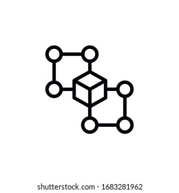 Simple blockchain line icon. Stroke pictogram. Vector illustration isolated on a white background. Premium quality symbol. Vector sign for mobile app and web sites.