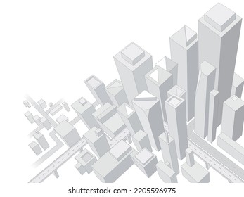 Simple blocks 1 - cool grey city seems to create by stone or concrete vector illustration graphic EPS 10