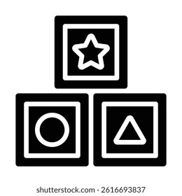 Simple Blocks glyph icon. The icon can be used for websites, print templates, presentation templates, illustrations, etc