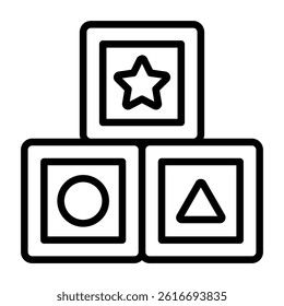 Simple Blocks outline icon. The icon can be used for websites, print templates, presentation templates, illustrations, etc