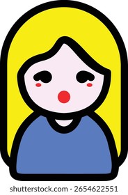 Ilustração de retrato de mulher loira simples