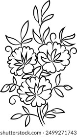 Contorno de flor de manzano en flor simple