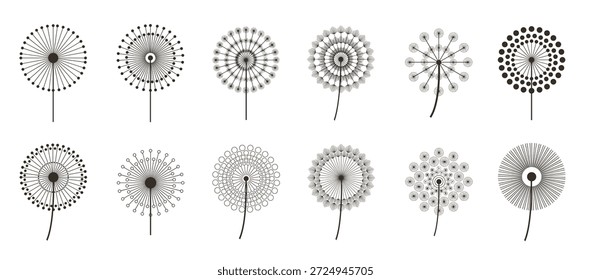 einfache Blowball-Symbole, Vektorgrafik