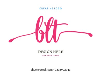 simple BLT lettering logo is easy to understand, simple and authoritative