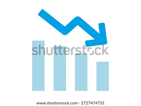 It is A simple blue arrow and graph going down.