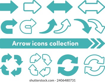 Simple blue arrow icon collection