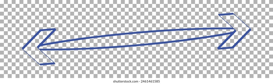 Simple blue arrow icon. blue arrow with transparent and white background. Eps10.