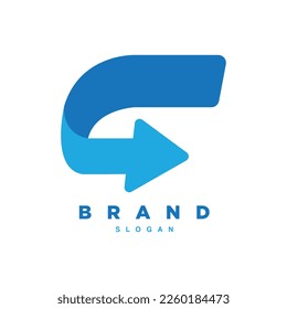 Simple blue arrow logo design vector 