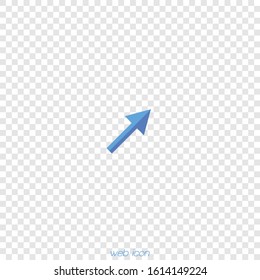 Simple blue arrow on a transparent layer.